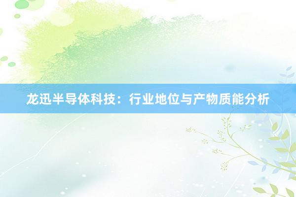龙迅半导体科技：行业地位与产物质能分析